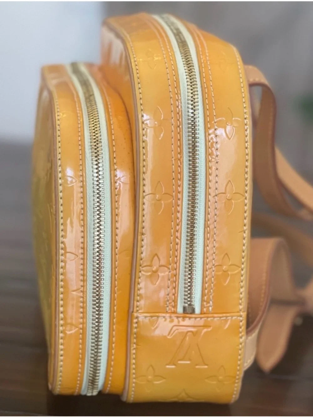 Louis Vuitton Vernis Ombre Yellow to Orange Cosmetic Pouch
